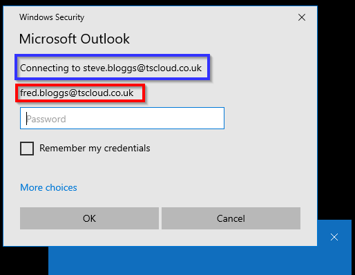 Outlook Login Prompt with Incorrect Details