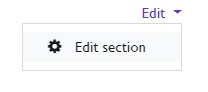 Image shows the edit section button