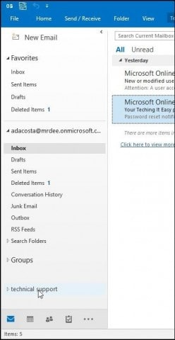 Outlook mailbox