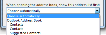 You can choose the name of the address book you want to access first.