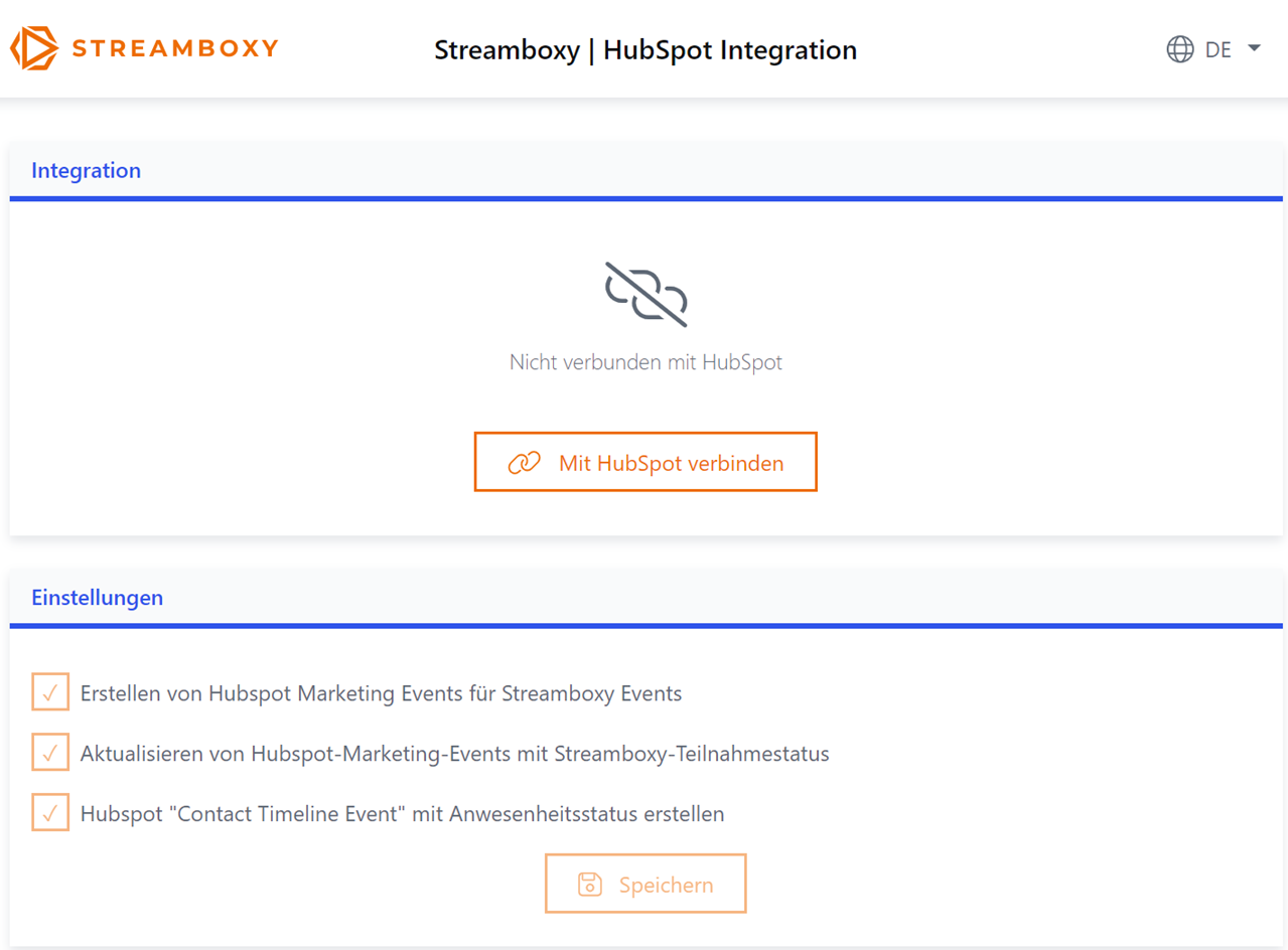 Hubspot Integration in Streamboxy