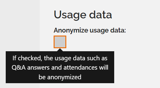 Usage data