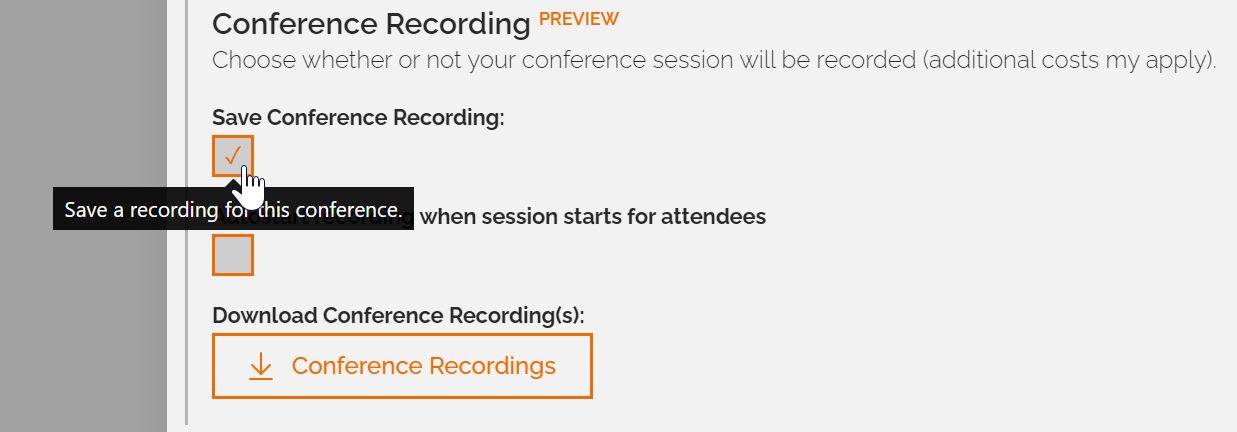 Save Conference recording