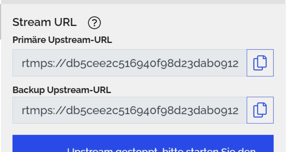 Streaming URL Darstellung