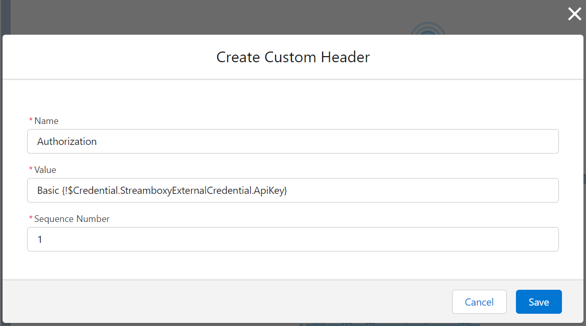 create custom header