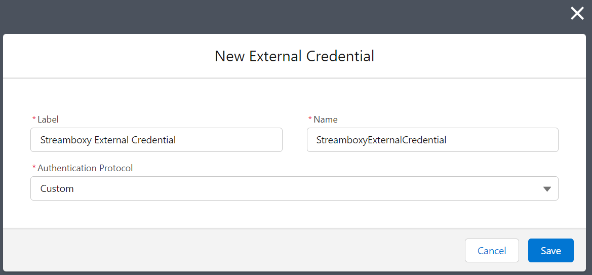 New external credential