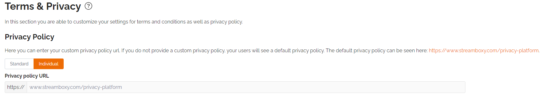 Individual Privacy Policy