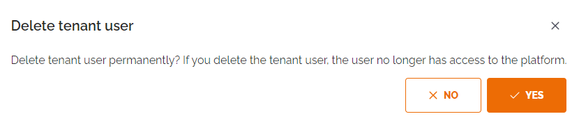 Delete tenant user